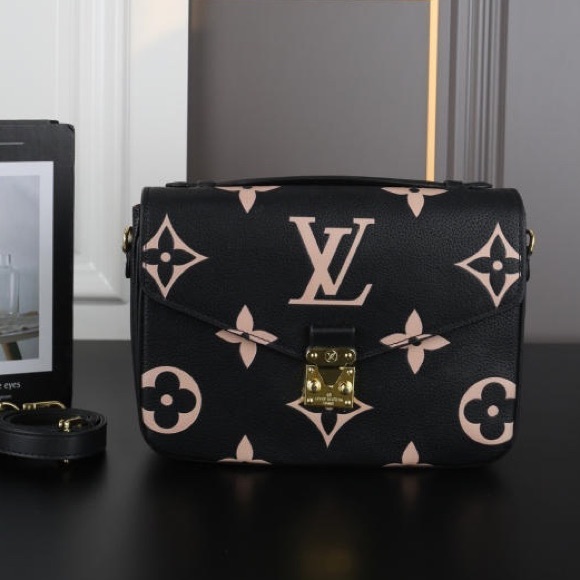 Louis Vuitton Handbags - Louis Vuitton Black & Pink Monogram Pochette with Gold Hardware